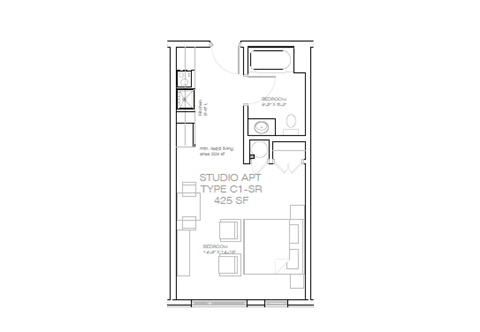 a floor plan of a small house with a loft